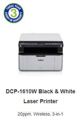 Brother DCP-1610W Black & White Laser Printer